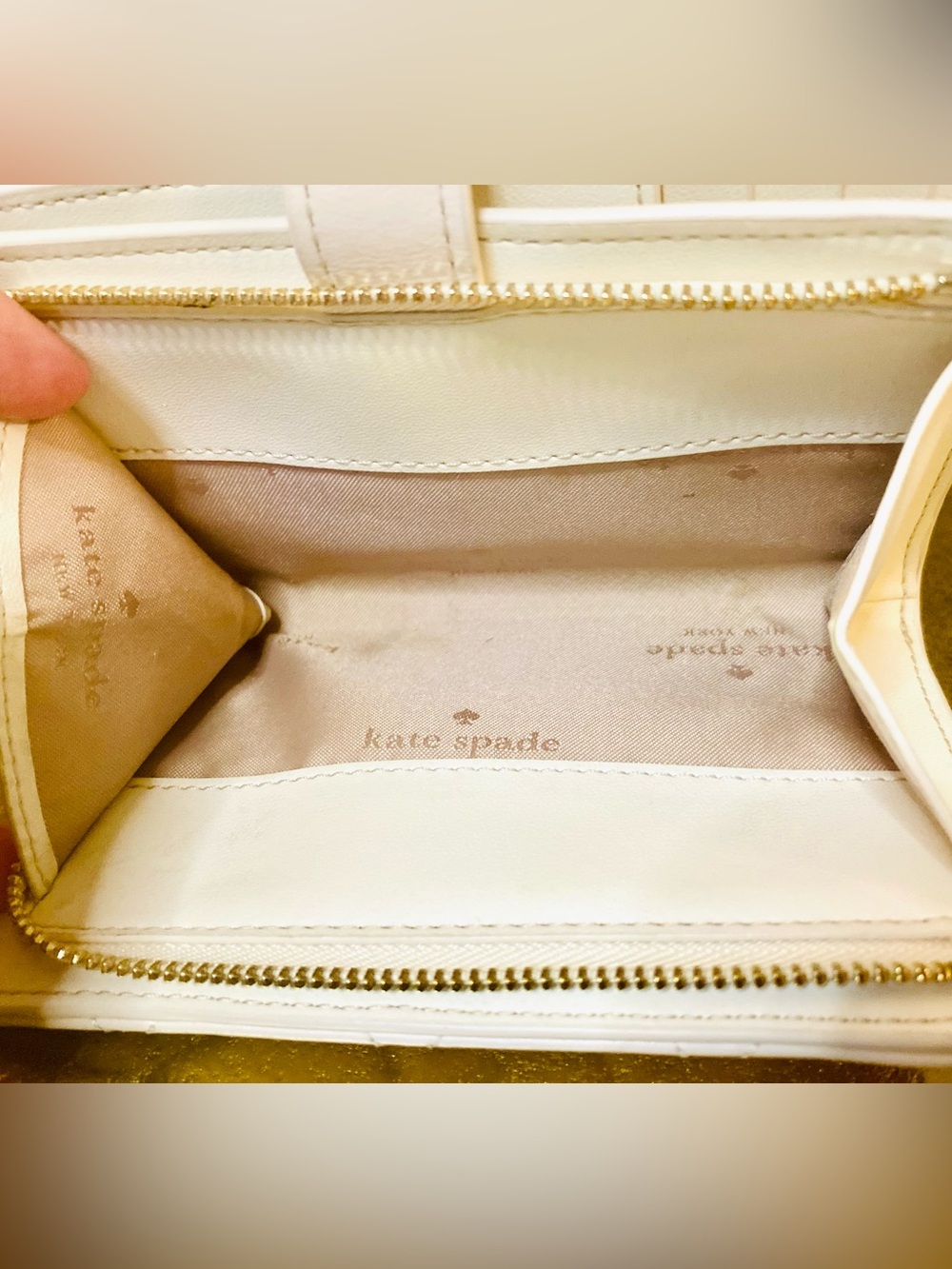 Kate Spade Carey Quilted Leather Ivory  White Wallet - Picture 10 of 16
